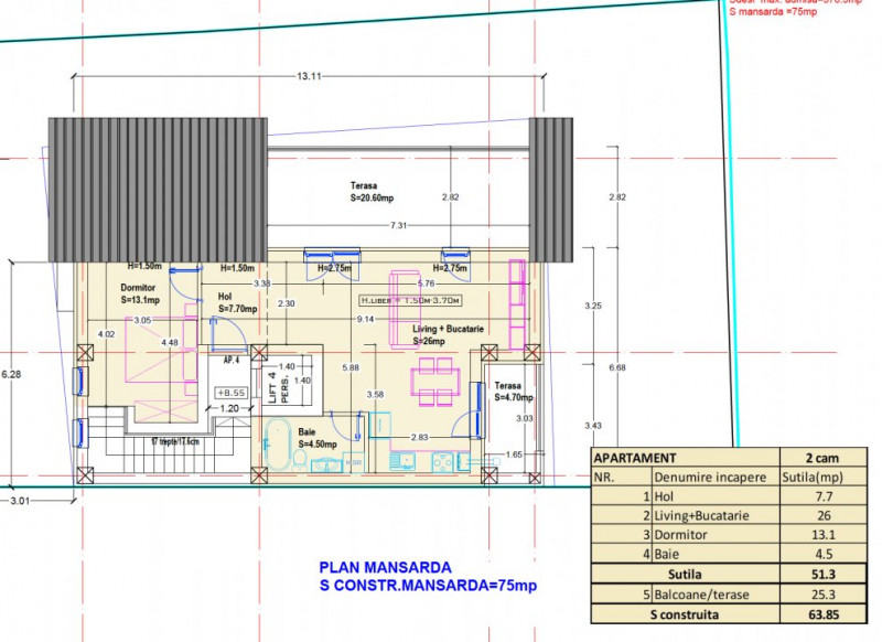 Baneasa / view / spatios / parcare / terasa / imobil boutique